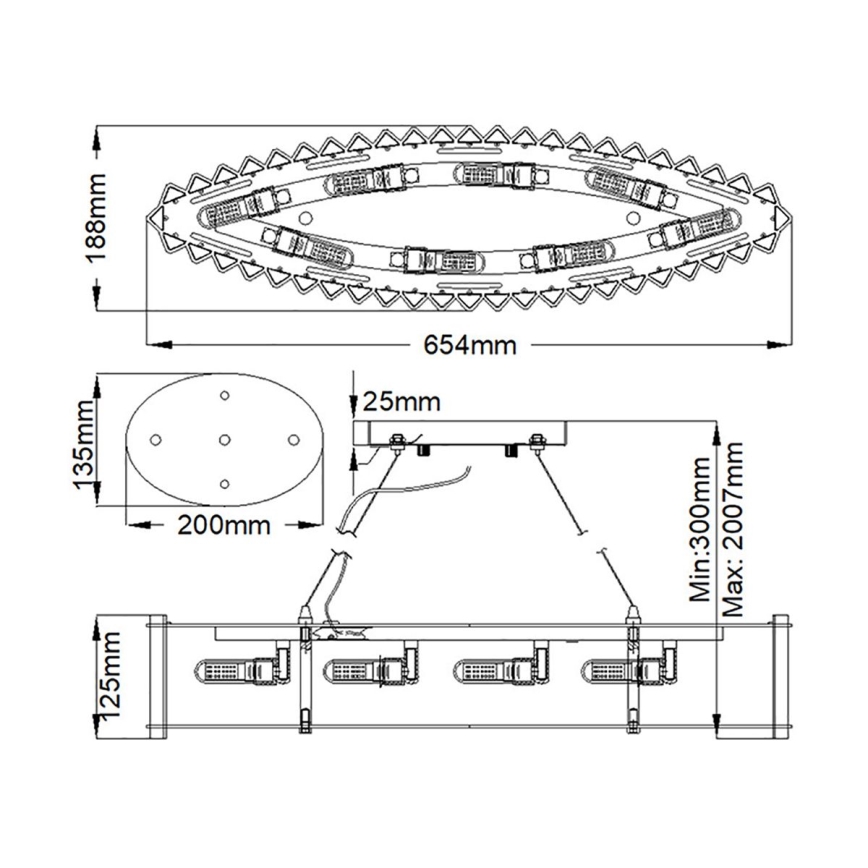Kichler - Żyrandol łazienkowy LED na lince CRYSTAL SKYE 8xG9/3W/230V IP44