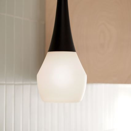 Kichler - Lampa sufitowa na pręcie DEELA 1xE27/60W/230V śr. 17,8 cm czarna