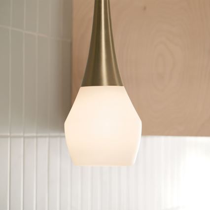 Kichler - Żyrandol na drążku DEELA 1xE27/60W/230V śr. 17,8 cm mosiądz