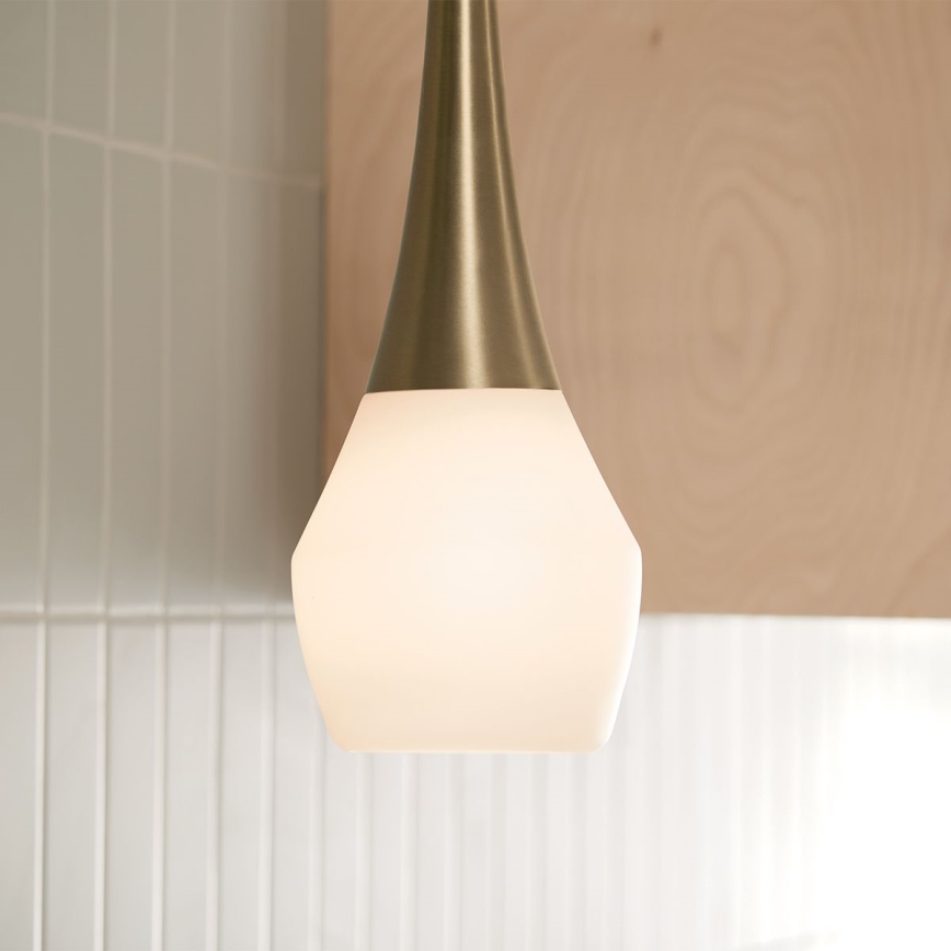 Kichler - Żyrandol na drążku DEELA 1xE27/60W/230V śr. 17,8 cm mosiądz