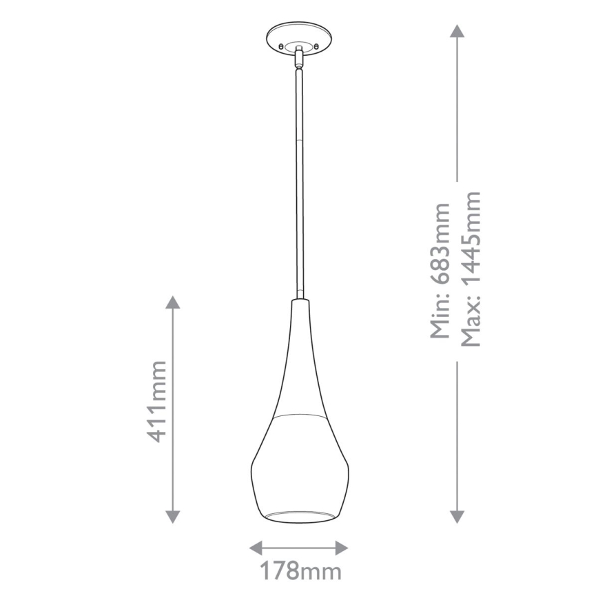 Kichler - Żyrandol na drążku DEELA 1xE27/60W/230V śr. 17,8 cm mosiądz