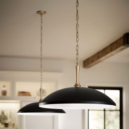 Kichler - Żyrandol na łańcuchu DELAROSA 1xE27/60W/230V czarny/mosiądz