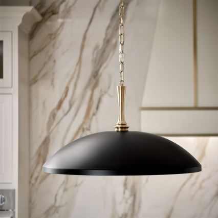 Kichler - Żyrandol na łańcuchu DELAROSA 1xE27/60W/230V czarny/mosiądz