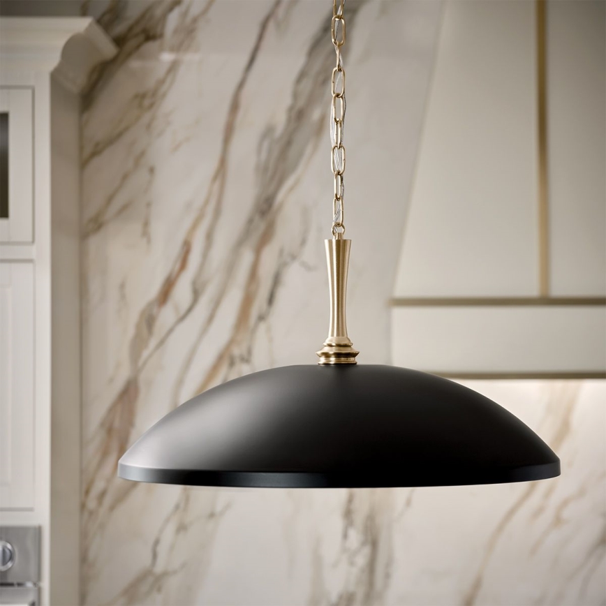 Kichler - Żyrandol na łańcuchu DELAROSA 1xE27/60W/230V czarny/mosiądz