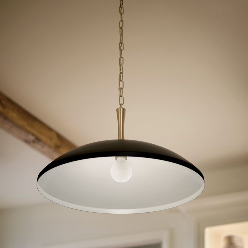Kichler - Żyrandol na łańcuchu DELAROSA 1xE27/60W/230V czarny/mosiądz