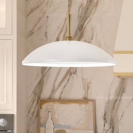 Kichler - Żyrandol na łańcuchu DELAROSA 1xE27/60W/230V biały/mosiądz