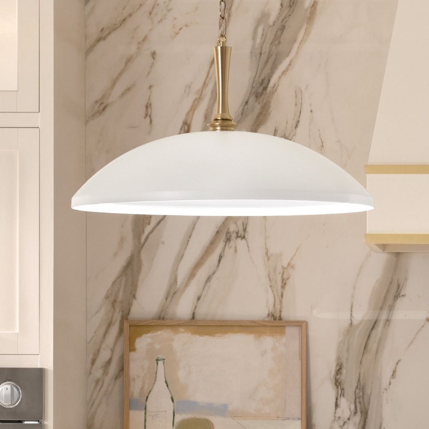 Kichler - Żyrandol na łańcuchu DELAROSA 1xE27/60W/230V biały/mosiądz