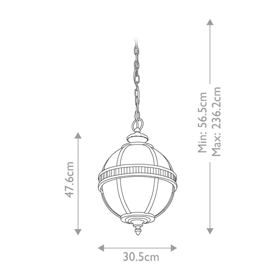 Kichler - Zewnętrzny żyrandol na łańcuchu HALLERON 3xE14/40W/230V IP44