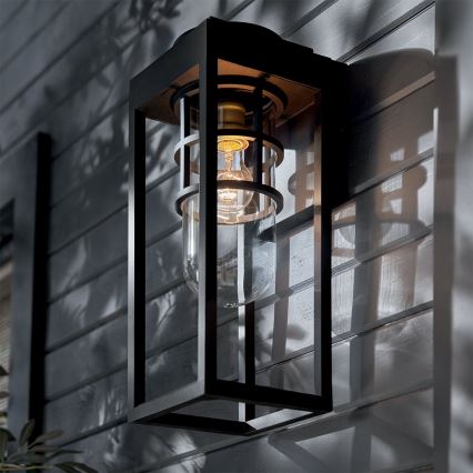 Kichler - Kinkiet zewnętrzny HONE 1xE27/60W/230V IP44 czarny