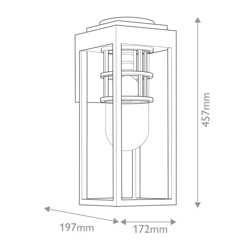 Kichler - Kinkiet zewnętrzny HONE M 1xE27/60W/230V IP44 czarny