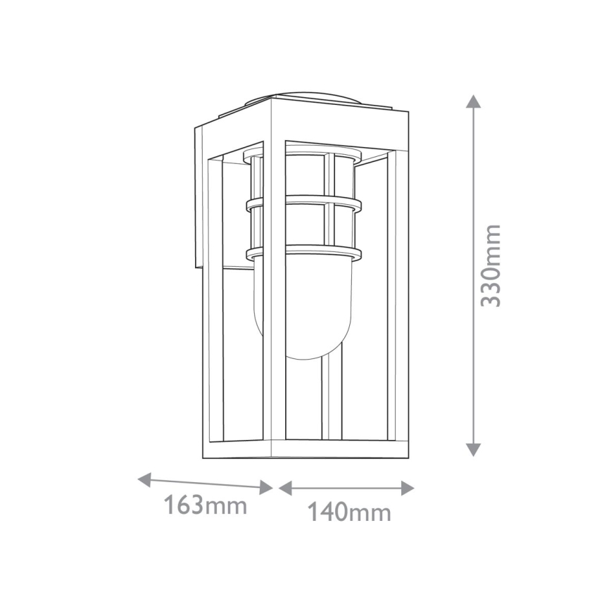 Kichler - Kinkiet zewnętrzny HONE 1xE27/60W/230V IP44 czarny