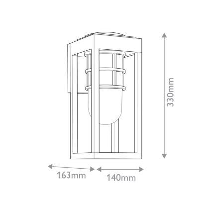 Kichler - Kinkiet zewnętrzny HONE S 1xE27/60W/230V IP44 czarny