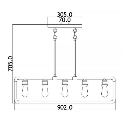 Kichler - Żyrandol na drążku IMAHN 5xE27/60W/230V
