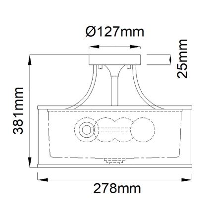 Kichler - Żyrandol natynkowy LACEY 3xE27/60W/230V matowy chrom