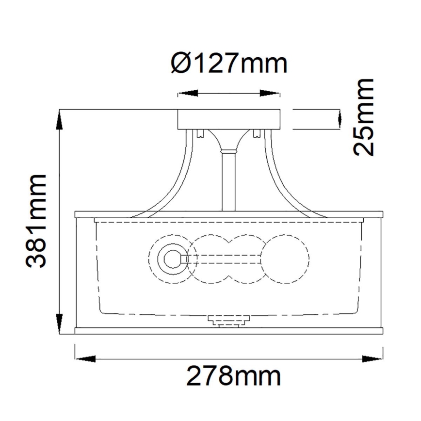 Kichler - Żyrandol natynkowy LACEY 3xE27/60W/230V matowy chrom
