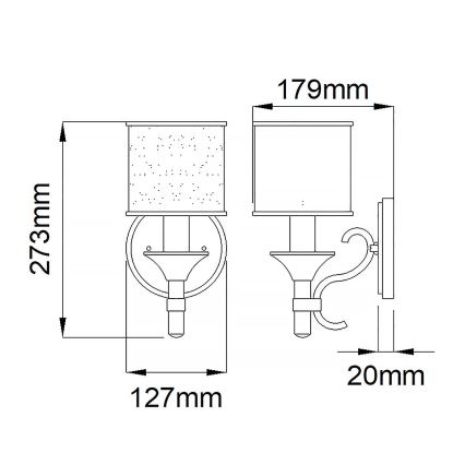 Kichler - Kinkiet LACEY 1xE14/40W/230V matowy chrom