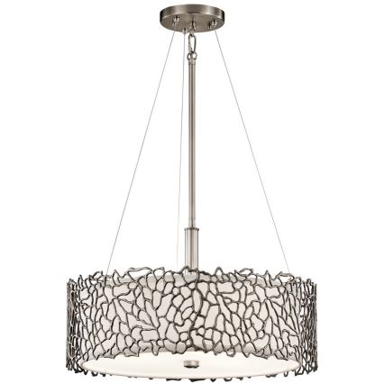 Kichler - Żyrandol na drążku SILVER CORAL 3xE27/100W/230V matowy chrom