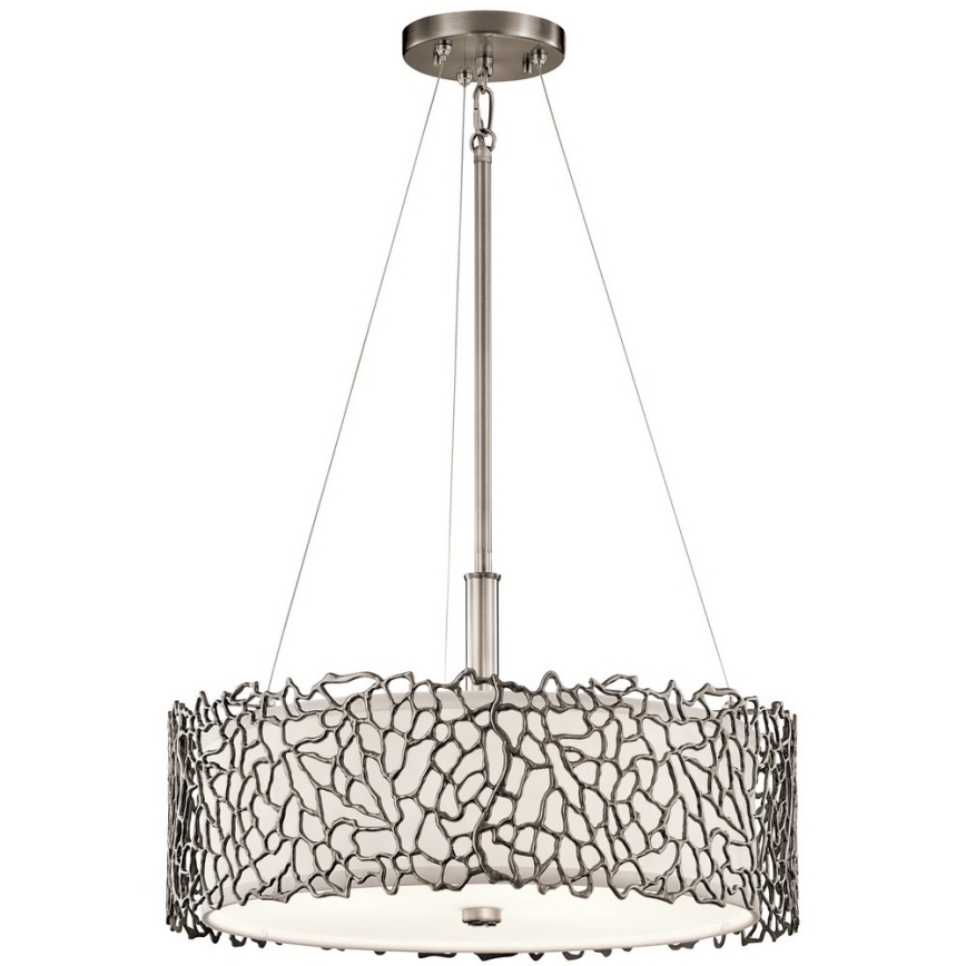 Kichler - Żyrandol na drążku SILVER CORAL 3xE27/100W/230V matowy chrom