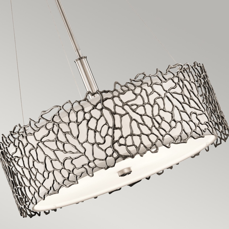 Kichler - Żyrandol na drążku SILVER CORAL 3xE27/100W/230V matowy chrom