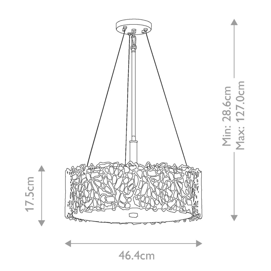 Kichler - Żyrandol na drążku SILVER CORAL 3xE27/100W/230V matowy chrom