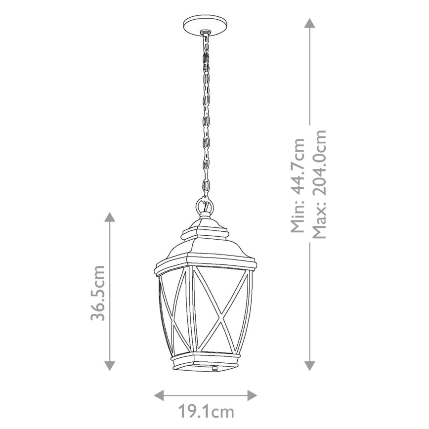 Kichler - Lampa wisząca zewnętrzna na łańcuchu TANGIER 1xE27/60W/230V IP44