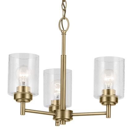 Kichler - Żyrandol na łańcuchu WINSLOW 3xE27/60W/230V śr. 45,8 cm mosiądz