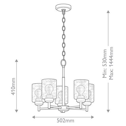Kichler - Żyrandol na łańcuchu WINSLOW 5xE27/60W/230V śr. 50,2 cm mosiądz