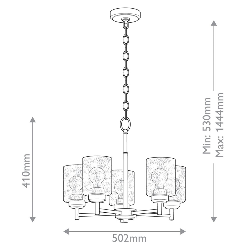 Kichler - Żyrandol na łańcuchu WINSLOW 5xE27/60W/230V śr. 50,2 cm mosiądz