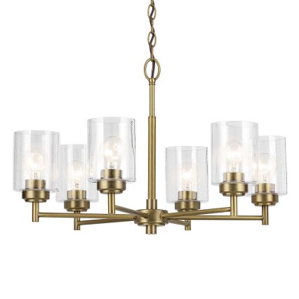 Kichler - Żyrandol na łańcuchu WINSLOW 6xE27/60W/230V śr. 66 cm mosiądz