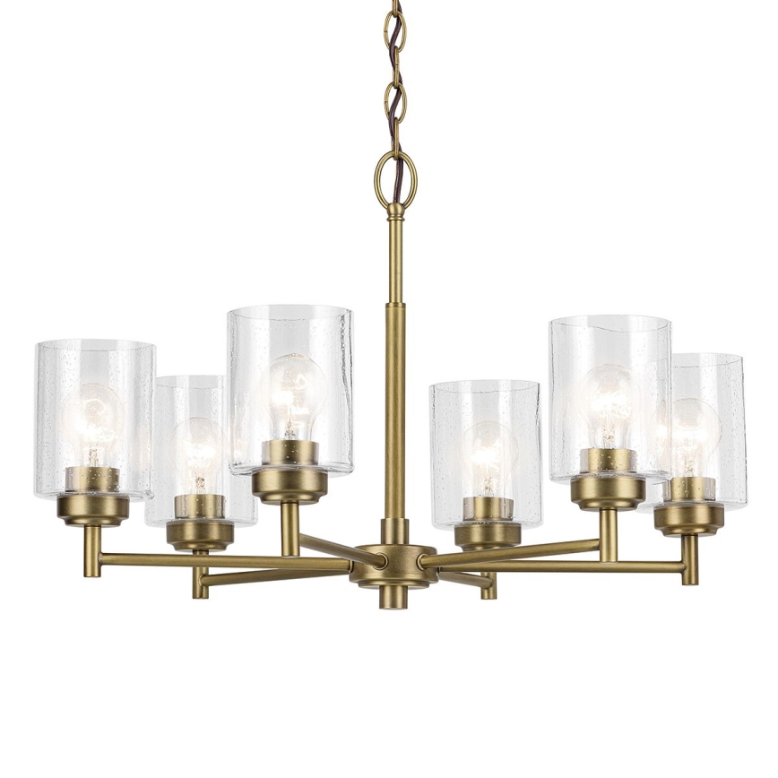 Kichler - Żyrandol na łańcuchu WINSLOW 6xE27/60W/230V śr. 66 cm mosiądz