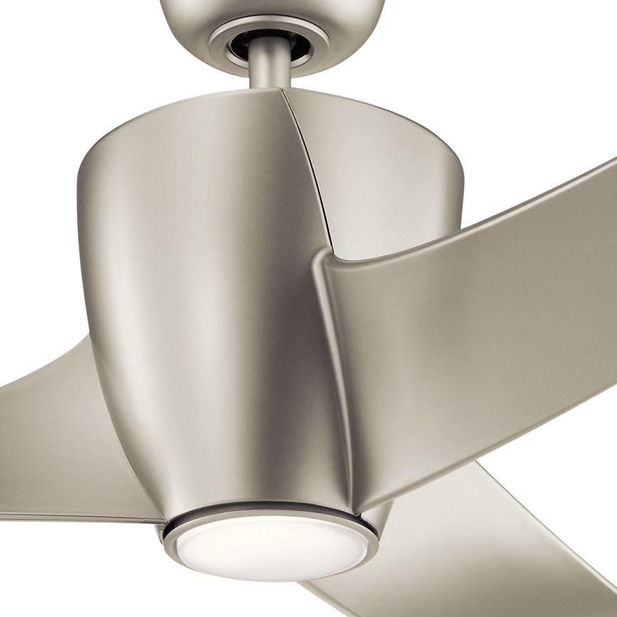 Kichler - LED Ściemnialny wentylator sufitowy PHREE LED/10W/230V srebrny + pilot zdalnego sterowania