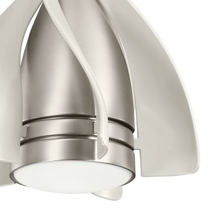 Kichler - LED Ściemnialny wentylator sufitowy TERNA LED/10W/230V matowy chrom/biały + zdalne sterowanie