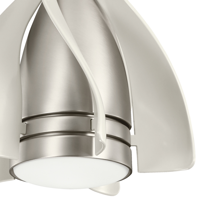 Kichler - LED Ściemnialny wentylator sufitowy TERNA LED/10W/230V matowy chrom/biały + zdalne sterowanie