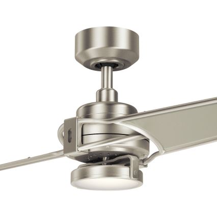 Kichler - LED Ściemnialny wentylator sufitowy XETY LED/10W/230V  matowy chrom/srebrny + zdalne sterowanie