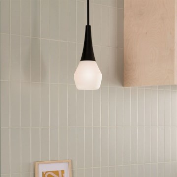 Kichler - Lampa sufitowa na pręcie DEELA 1xE27/60W/230V śr. 17,8 cm czarna
