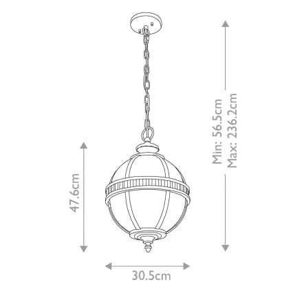 Kichler - Lampa wisząca zewnętrzna na łańcuchu HALLERON 3xE14/60W/230V IP44