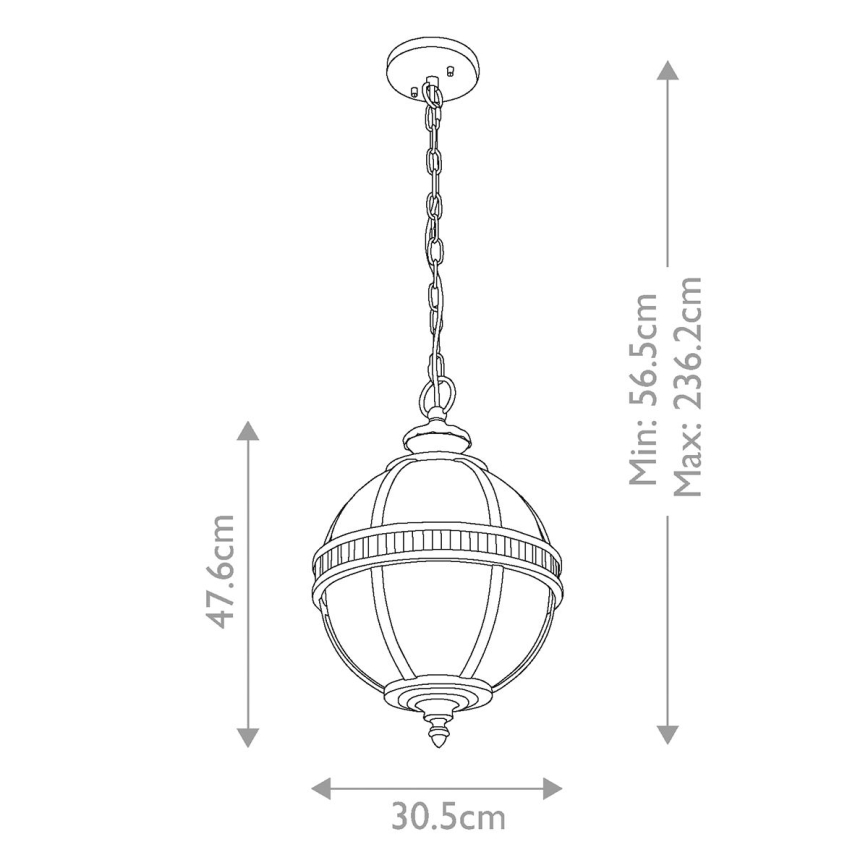 Kichler - Lampa wisząca zewnętrzna na łańcuchu HALLERON 3xE14/60W/230V IP44