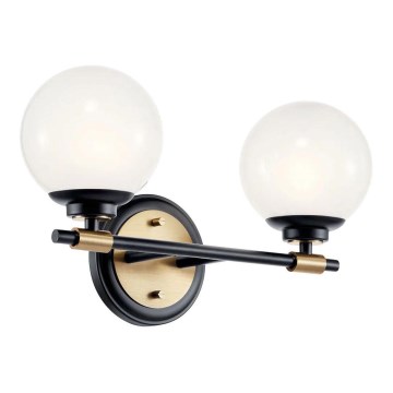 Kichler - LED Kinkiet łazienkowy BENNO 2xLED/3W/230V czarny/złoty IP44