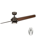 Kichler - LED Regulowany sufitowy wentylator XETY LED/10W/230V czarny/brązowy + pilot zdalnego sterowania