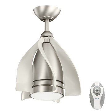 Kichler - LED Ściemnialny wentylator sufitowy TERNA LED/10W/230V matowy chrom/biały + zdalne sterowanie