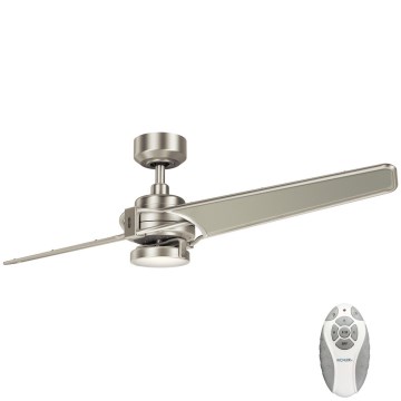 Kichler - LED Ściemnialny wentylator sufitowy XETY LED/10W/230V  matowy chrom/srebrny + zdalne sterowanie