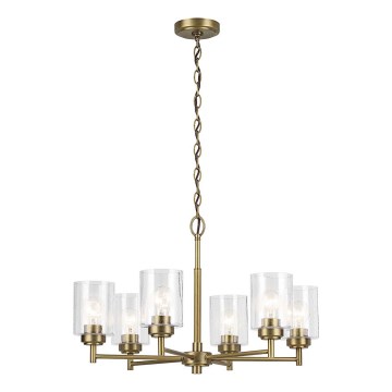 Kichler - Żyrandol na łańcuchu WINSLOW 6xE27/60W/230V śr. 66 cm mosiądz