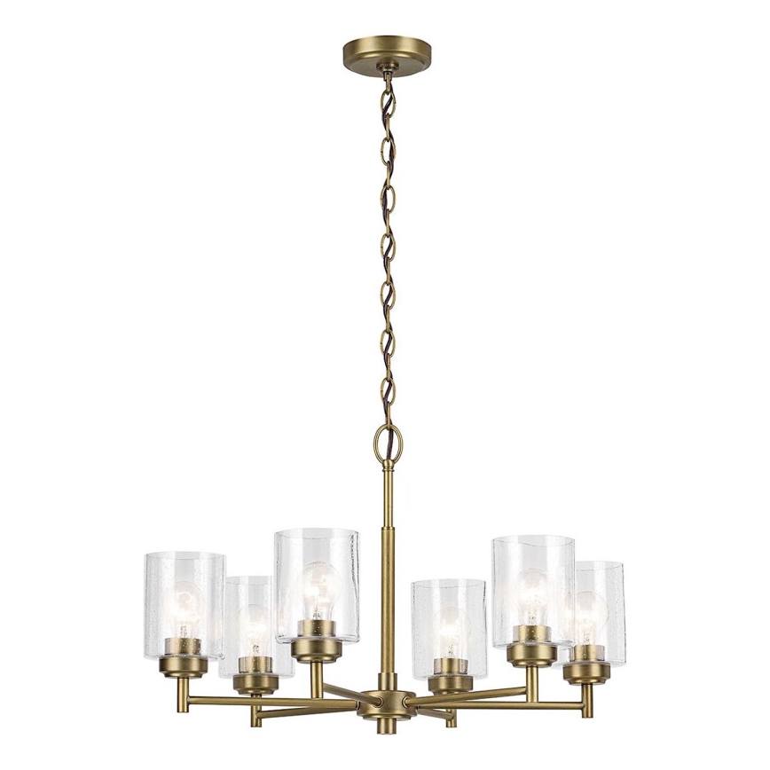 Kichler - Żyrandol na łańcuchu WINSLOW 6xE27/60W/230V śr. 66 cm mosiądz