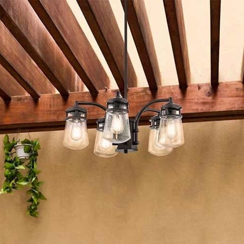 Kichler - Żyrandol zewnętrzny na tyči LYNDON 5xE27/60W/230V IP44