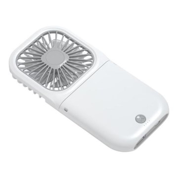 Kieszonkowy, ładowalny wentylator 5W/5V, 2500 mAh — biały