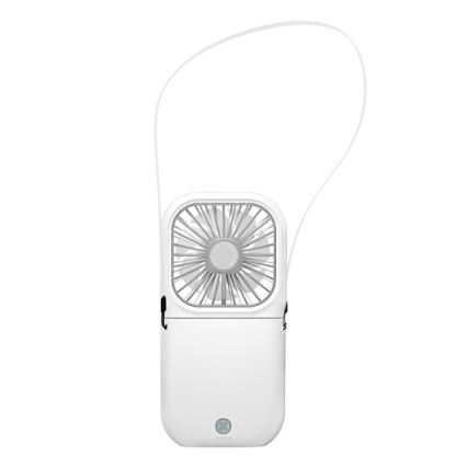 Kieszonkowy, ładowalny wentylator 5W/5V, 2500 mAh — biały