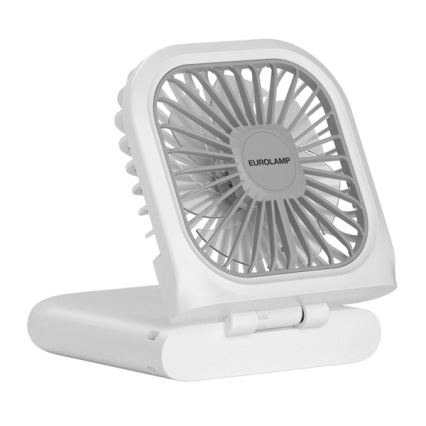 Kieszonkowy, ładowalny wentylator 5W/5V, 2500 mAh — biały