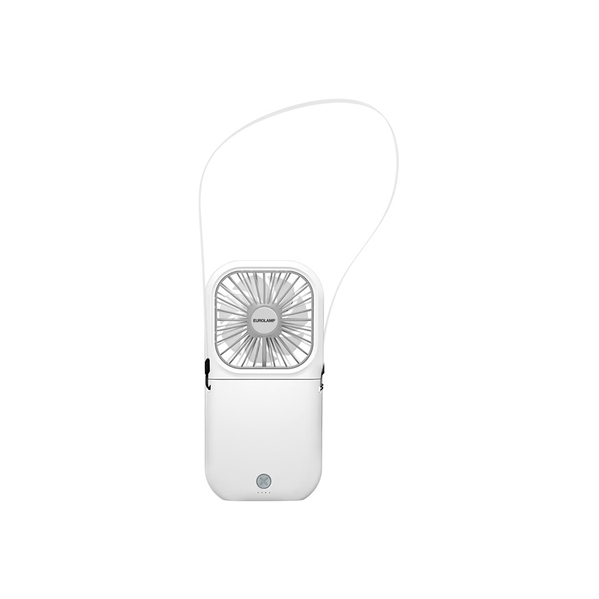 Kieszonkowy, ładowalny wentylator 5W/5V, 2500 mAh — biały