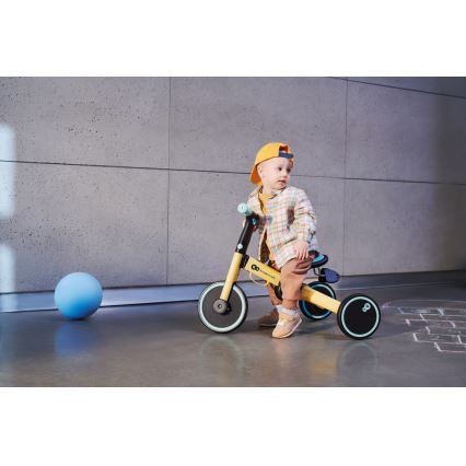 KINDERKRAFT - Dziecięcy rowerek do pchania 3w1 4TRIKE żółty/miętowy
