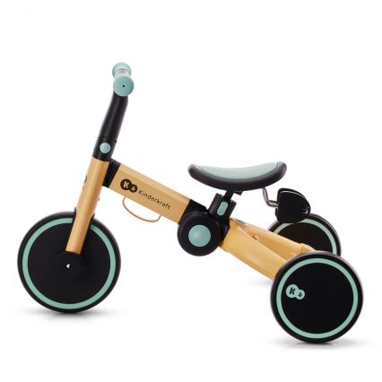 KINDERKRAFT - Dziecięcy rowerek do pchania 3w1 4TRIKE żółty/miętowy